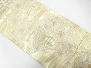 アンティーク　青海波に華紋・孔雀羽根模様織り出し袋帯（材料）